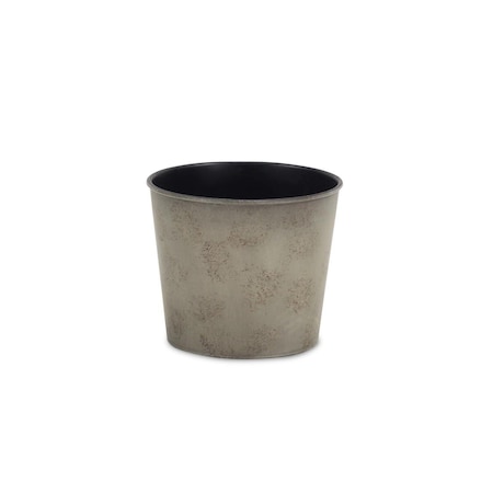 Cheungs 6 in. Round Tapered Recycled Plastic Planter, Light Gray PP-104LG